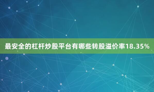 最安全的杠杆炒股平台有哪些转股溢价率18.35%